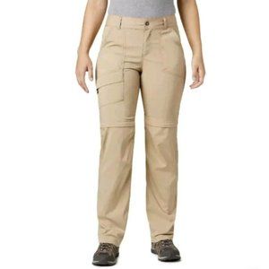 Columbia Womens XK0783 Kestrel Trail Stretch Convertible Pants Khaki Size 12R
